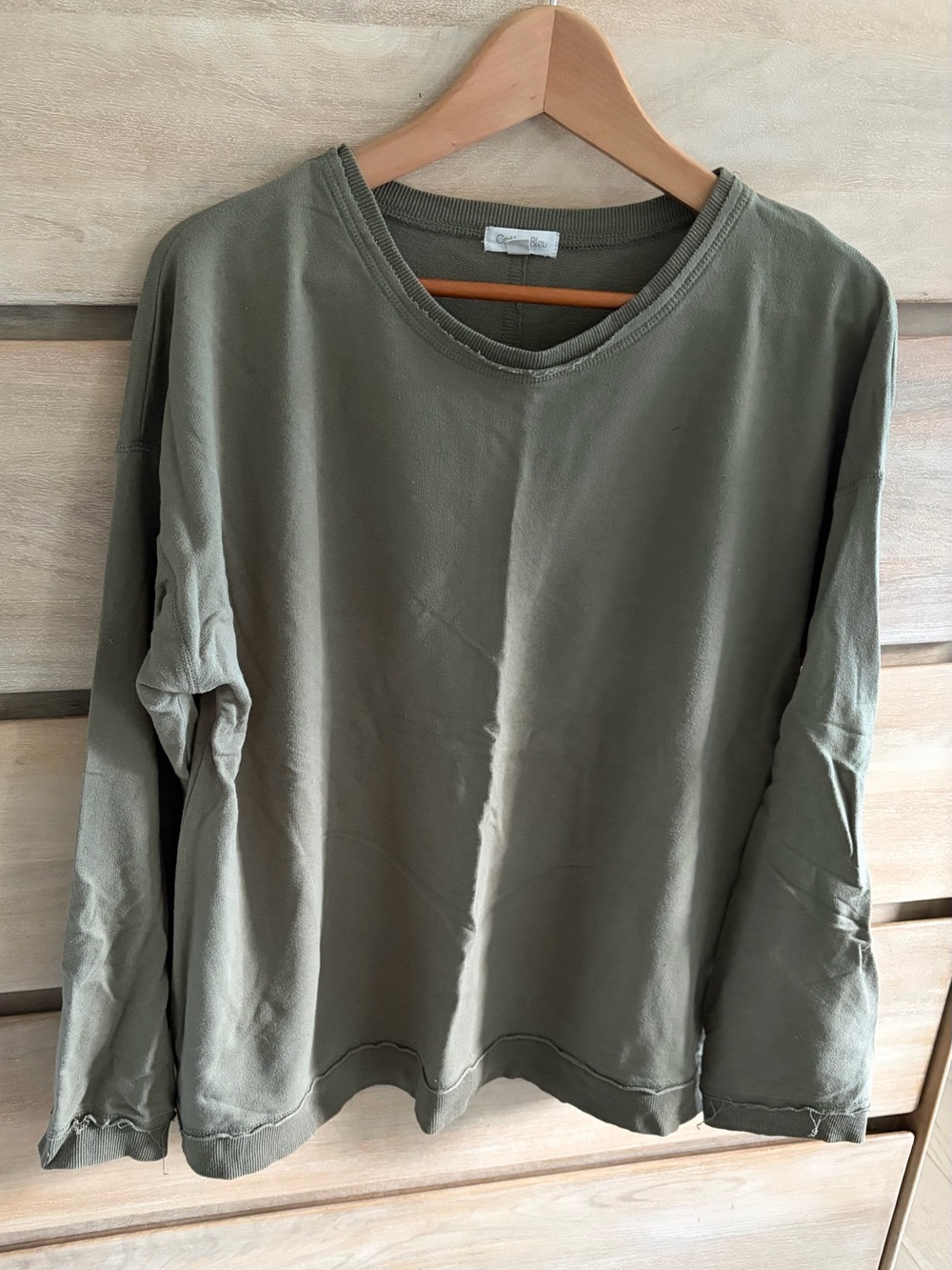 Pinkblush Green Raw Hem Sweatshirt (maternity)